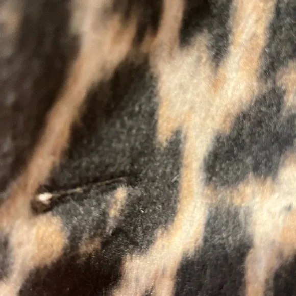 Plush Sophisticated Animal LS Leather/Outerwear Animal Print Coat - Picture 7 of 11